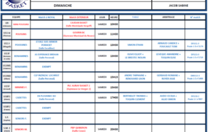 SAMEDI 12 OCTOBRE 2019 - PLANNING DE SALLE