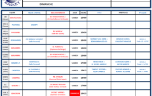 SAMEDI 5 et DIMANCHE 6 OCTOBRE 2019 - PLANNING DE SALLE