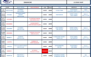 SAMEDI 9 et DIMANCHE 10 NOVEMBRE 2019 - PLANNING DE SALLE