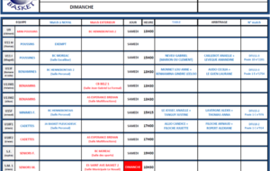 SAMEDI 23 et DIMANCHE 24 NOVEMBRE 2019 - PLANNING DE SALLE