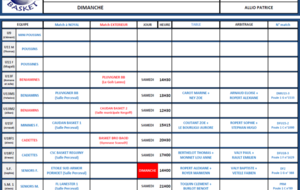 SAMEDI 21 ET DIMANCHE 22 DÉCEMBRE2019 PLANNING
