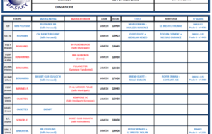 PLANNING SAMEDI 1er et DIMANCHE 2 FÉVRIER 2020